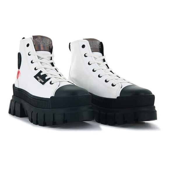 Palladium Revolt HI TX Chunky Heel Platfom Booties Star White Womens Size US 7.5 - Picture 1 of 12